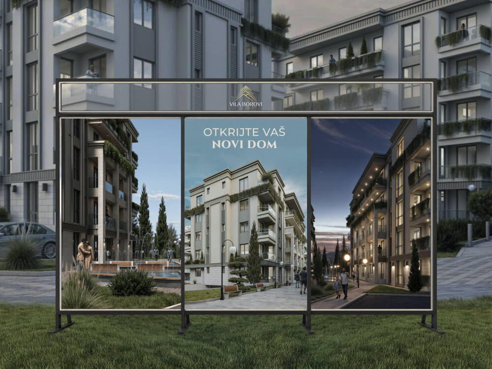 Bilbord za stambeni kompleks: „Otkrijte vaš novi dom”