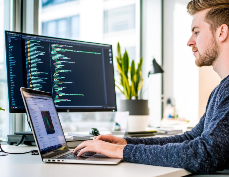 Programer radi na kodu web sajta